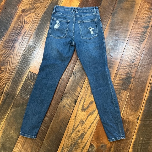 Good American Good Legs Distressed Skinny Jeans Women’s Size 6 / 28 Blue625 - Picture 3 of 8